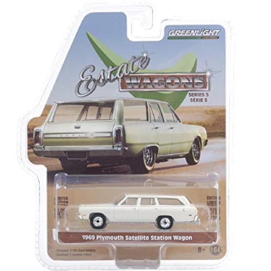 GREENLIGHT ESTATE WAGONS SERIES 5 PLYMOUTH SATELITE STATION WAGON Greenlight Scale Estate Wagon Series 5 Plymouth Satellite Station Wagon 164SCALE белый