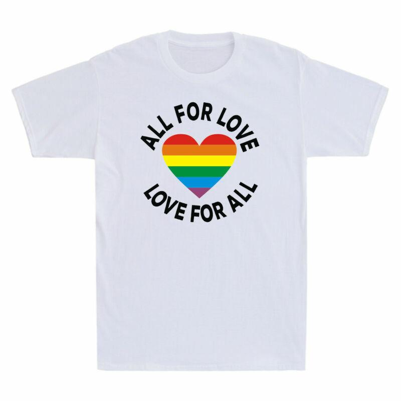 Love Unisexs Heart Tshirt Pride Gift For For All All Rainbow Love Funny Lgbt
