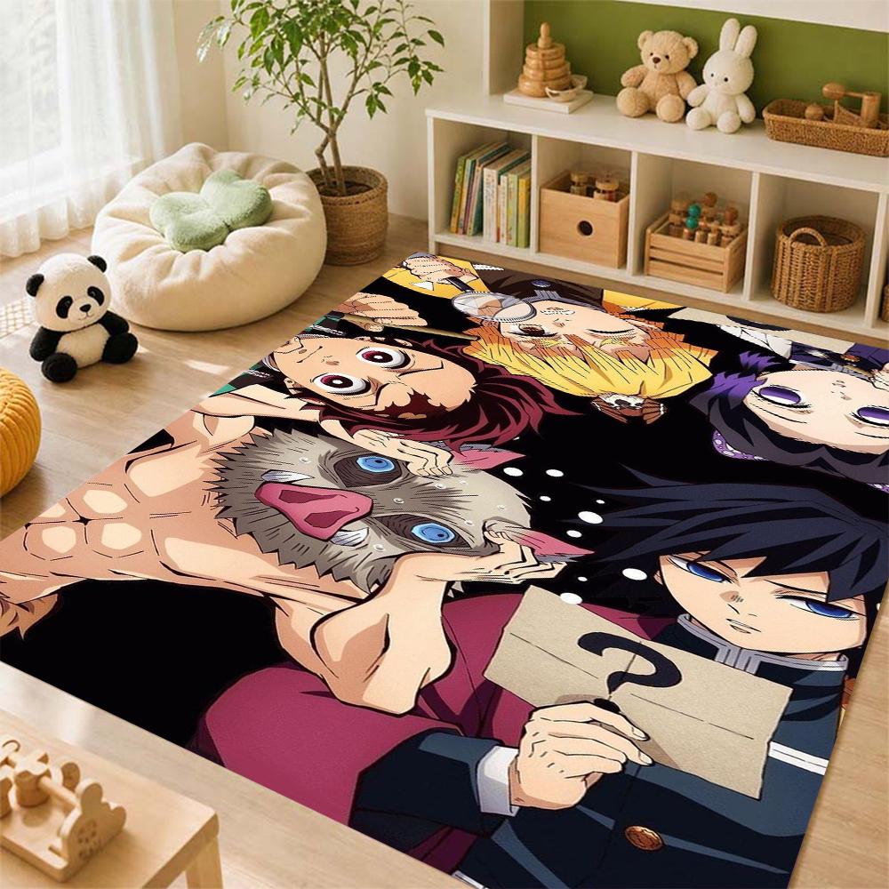 Demon Slayer Character Collection Indoor Rug Thick Nonslip Carpet For Study Reading Area Home Decor Halloween Gift