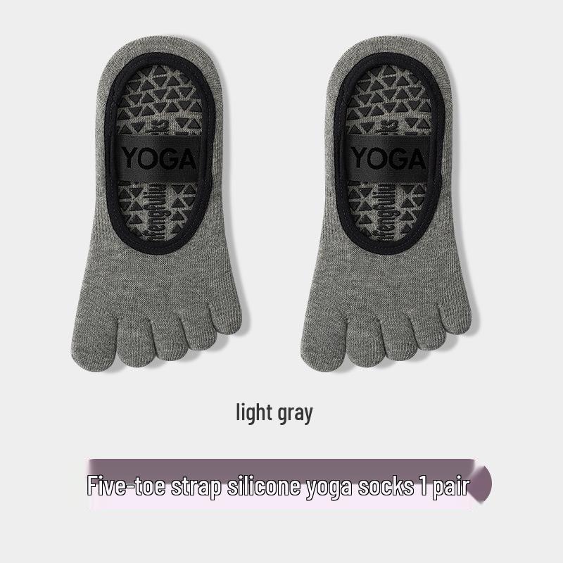 

Women s Non-Slip Five-Finger Yoga & Pilates Socks - Short Split-Toe Design for Beginner Fitness One Size (36-40) светло-серый