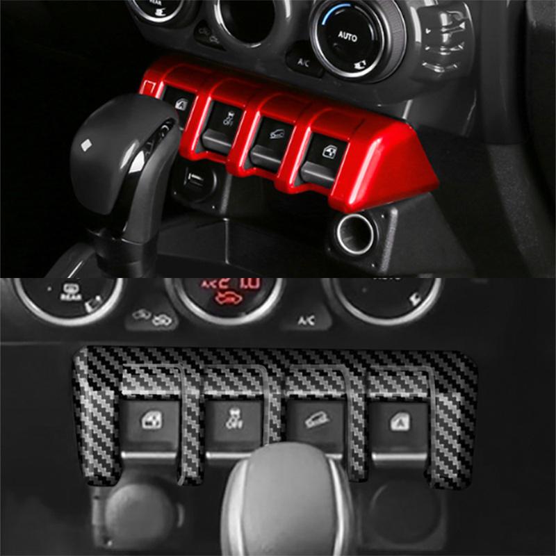 Car Window Control Panel For Suzuki Jimny 2018-2025 Auto Windows Lifter Switch Button Protective Cover Trim Interior Accessories