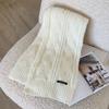 Twist wool scarf women's winter Korean version trendy versatile ins girl heart student solid color warm knitted scarf