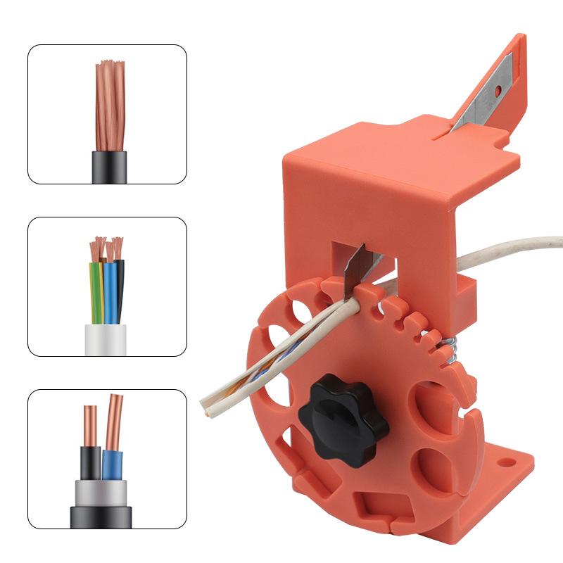 1PC Cable Stripper, Manual Quick Stripper, Adjustable Handheld Wire Stripper, Plastic Skin Rubber Material Outer Skin Peeling