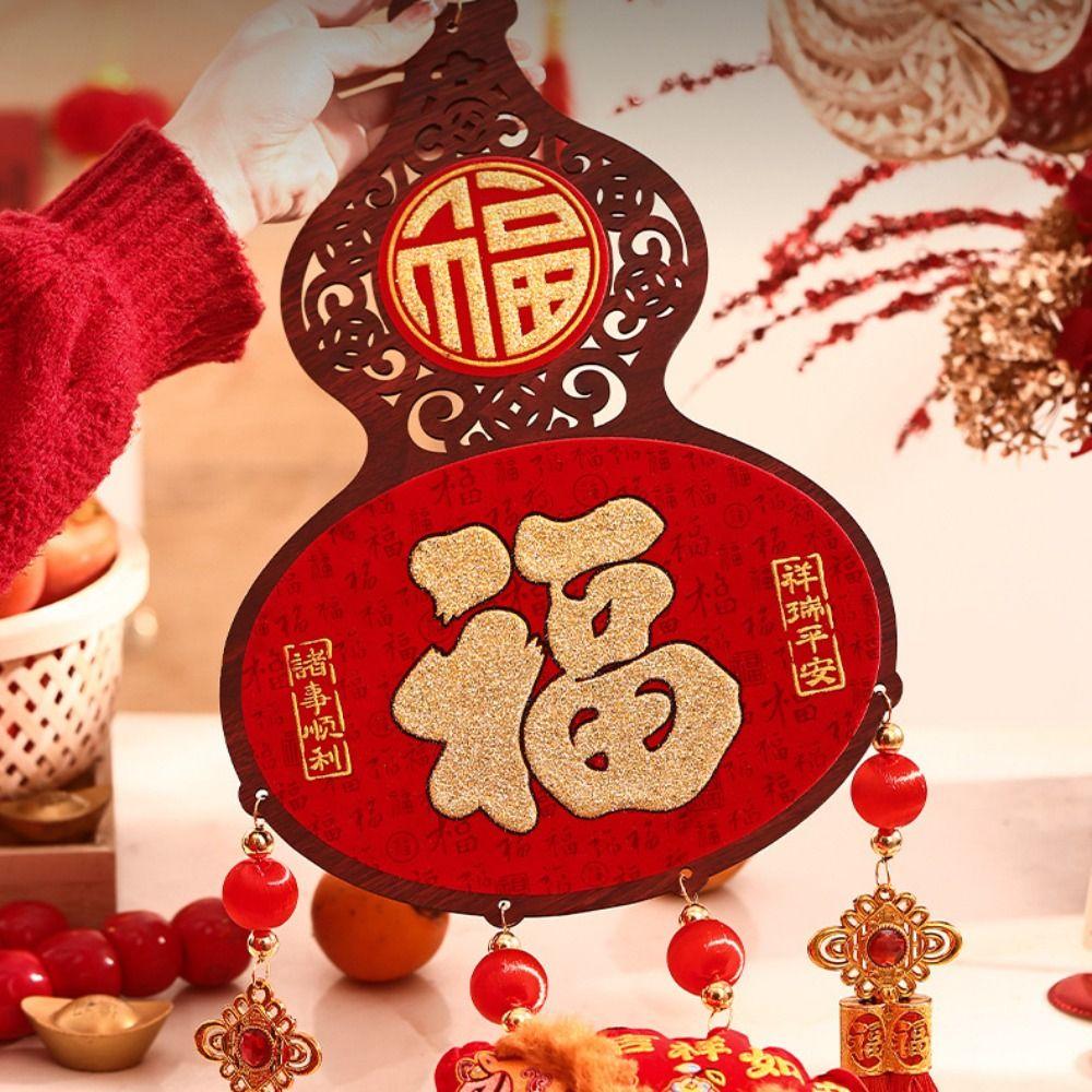 Traditional New Year Fu Character Pendants Flocking Red Fu Hanging Ornament  Spring Festival