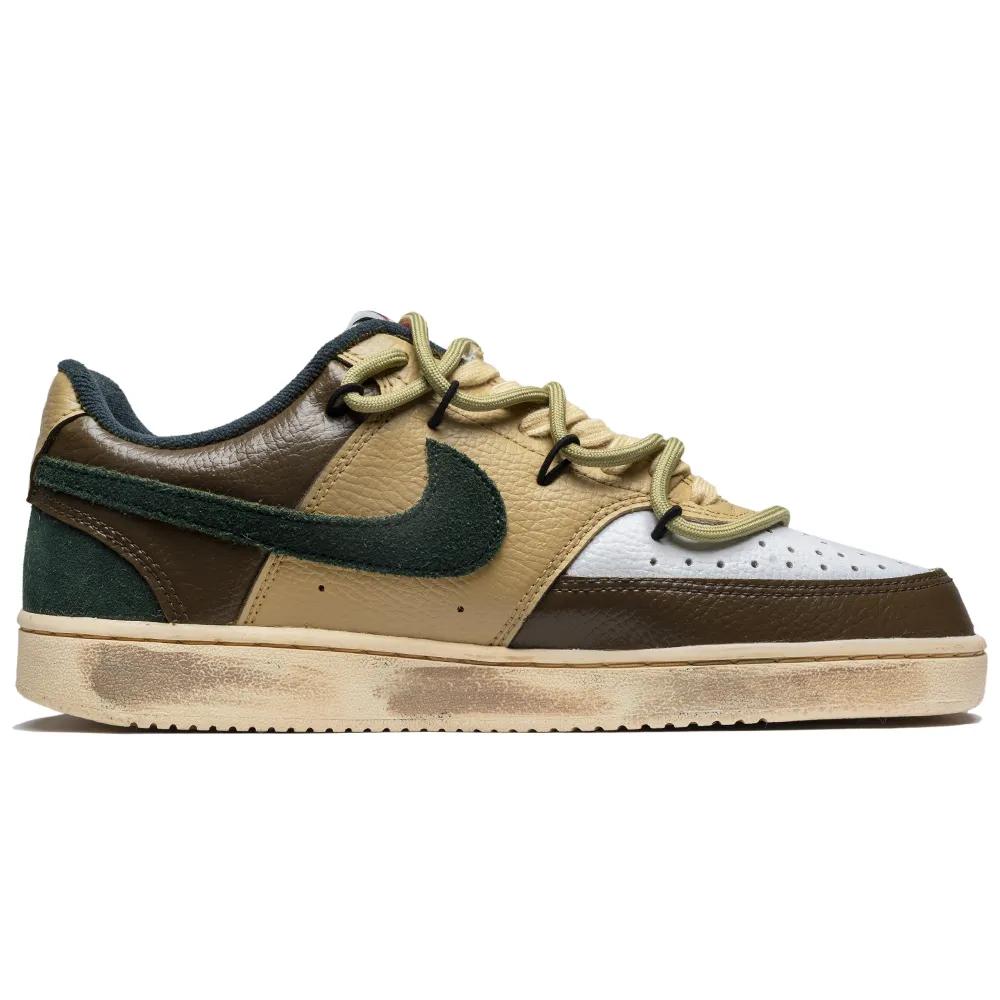 Nike Court Vision 1 Slip Resistant Abrasion Resistant Low Top Skateboard Shoes Unisex Mocha Green (Unisex) Skate Shoes