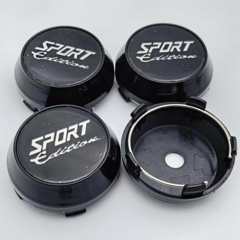 4pcs 60MM ( 56MM I.D) SPORT Edition Logo Emblem Car Wheel Center Caps High Cap Wheels Hub Rim Hubcaps Cover Replace Accessories