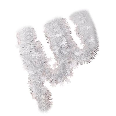 Weihnachts Lametta Girlande Silber 71 Zoll Funkelnd Glitzernd Lang Weihnachten Streamer für Geburtstag Wand Treppenhaus Silvester Hochzeit