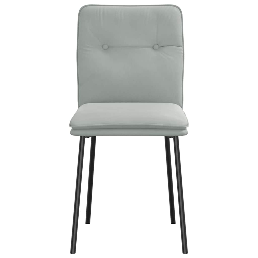 Dining Chairs, 6 Pcs., Light Gray, Upholstered In Velvet