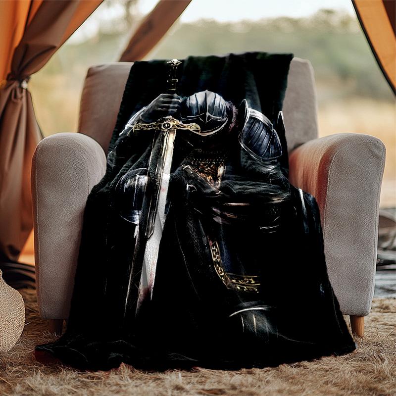 Kreuzritter Ritter Flanell Decke Weich Warm Ganzjahres Überwurf, Design für Camping, Autoreise, Wandern Sofa, Bett, Büro Perfektes Geschenk für Partys
