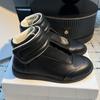 Scarpe Casual di Lusso da Uomo e Donna Rosso Nero Pelle Lucida Scarpe Alte alla Caviglia Punta Rotonda Suola Spessa Alta Qualità Scarpe da Coppia