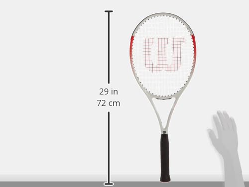 Wilson Pro Staff Precision Team 103 Tennis Racket (Pre-Strung) with Grip Size 2, White/Red, WR080510U2