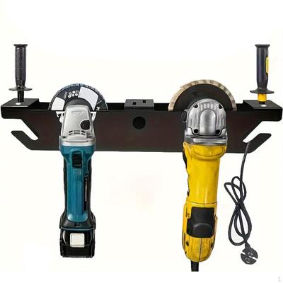 Soporte para Amoladora Angular de 2 Bahías, Fácil Instalación, Colgador de Soporte de Montaje en Pared para Espacio de Trabajo