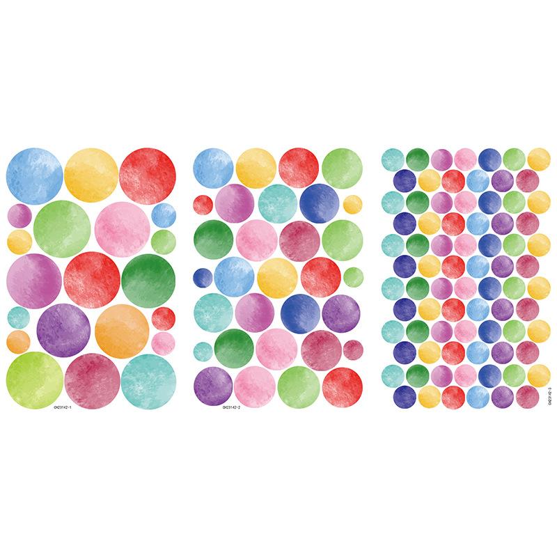 Colorful Polka Dots Wall Stickers for Kids Room Bedroom Nursery Classroom Playroom Backdrop Decoration