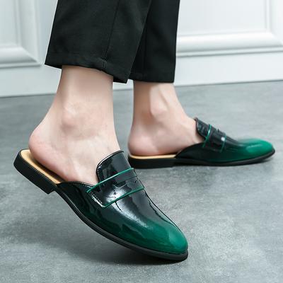 2024 Neue Modetrends Herren Leder Mode Halbslipper Sommer Herren Slipper Flats Hausschuhe für Draußen Herren Leichtgewichtsschuhe