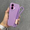 Wrist Strap Silicone Phone Case For iPhone 16 15 14 13 12 11 Pro Max Plus Cute Transparent Lanyard Protector Shockproof Cover
