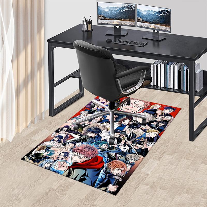 

1pc Anime Cartoon Design Jujutsu Kaisen Characters Office Chair Mat Non-Slip Carpet for Home Decor, Festival Gift, Suitable for Office, Living Room, B 60cm by 90cm