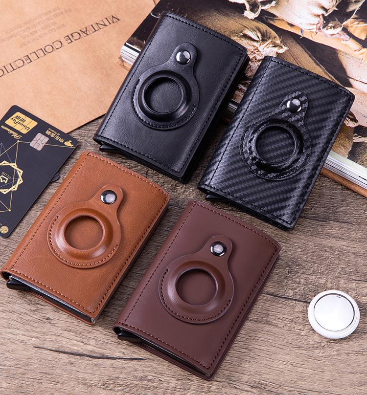 Anti-Theft RFID Aluminum & Stainless Steel Card Holder Leather Wallet.