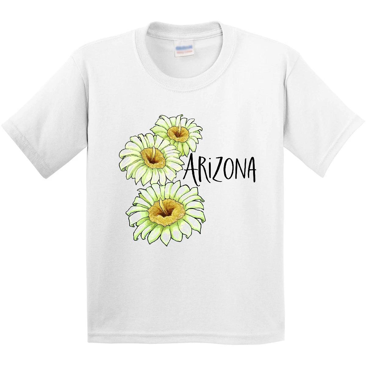 Inktastic Arizona Saguaro Cactus Flowers Youth kids boys T-Shirt State Home Flower Phoenix 140