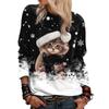 Women's Christmas Cute Neck Long Sleeve Top