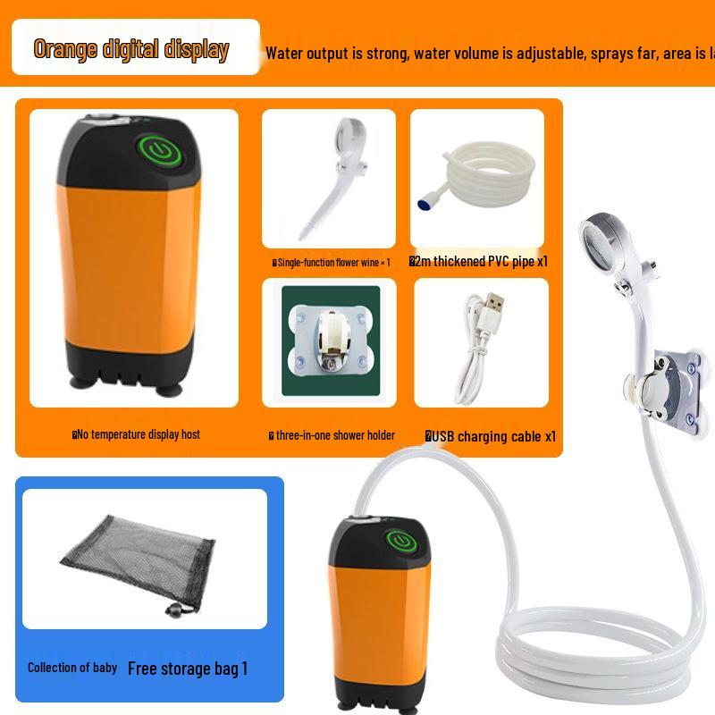 Portable Self-Priming Electric Shower for Outdoor and Rural Use