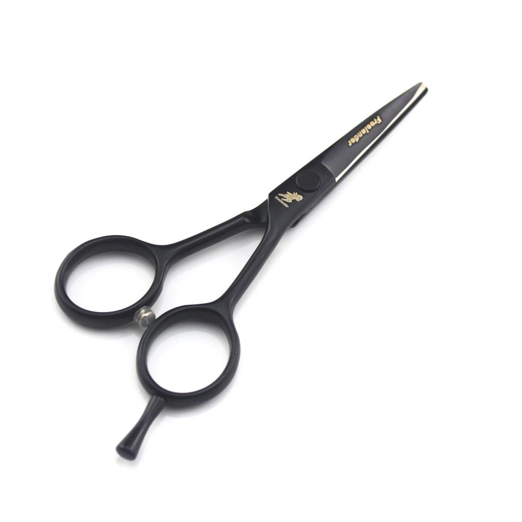 Black Hairdressing Scissors Set: 4”, 5”, 5.5” Straight Shears for Bangs and Barber Use