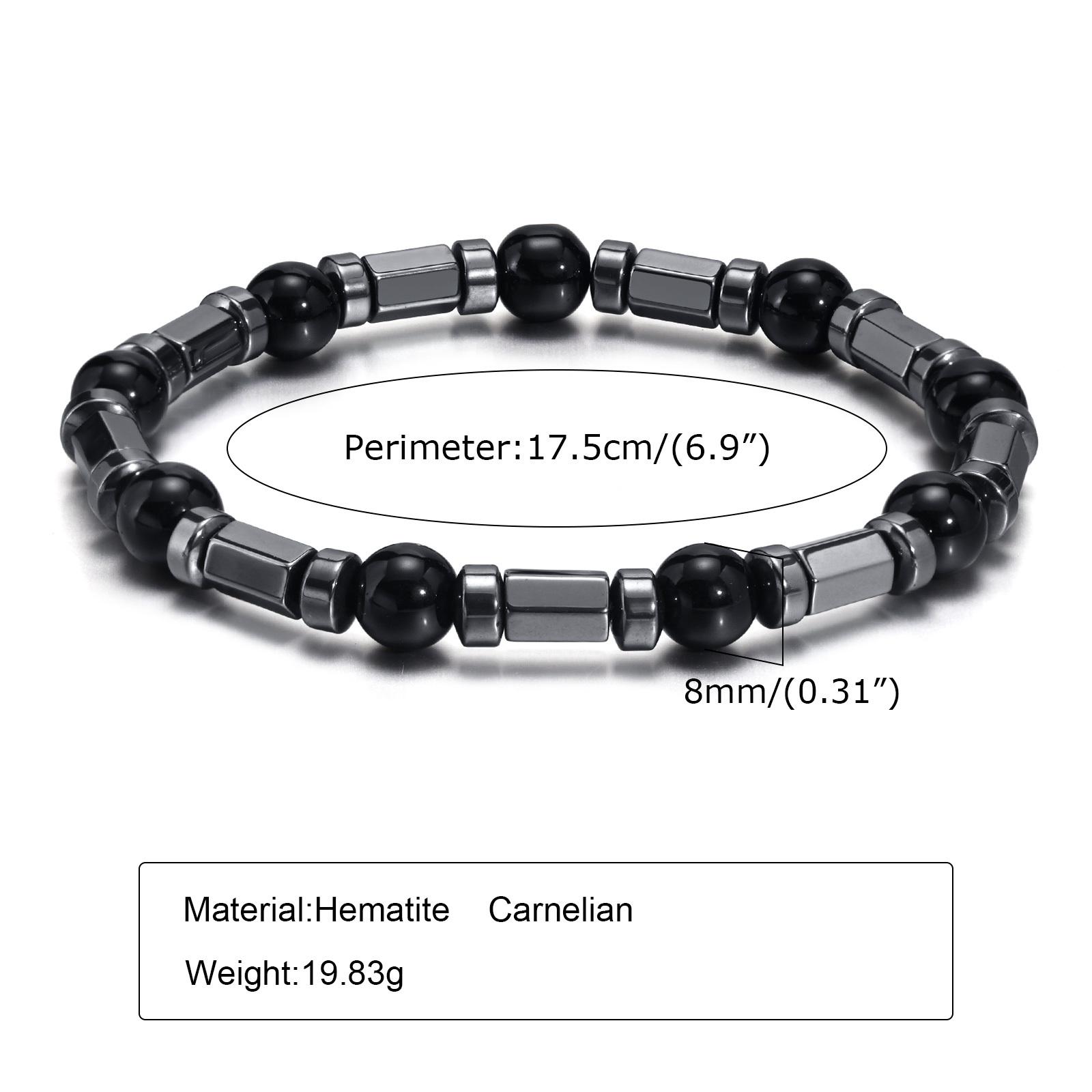 

Stylish Black Beads Man Woman Bracelets Stretch Gallstone Handmade Wristband Jewelry Father Boyfriend Valentine s Day Gift