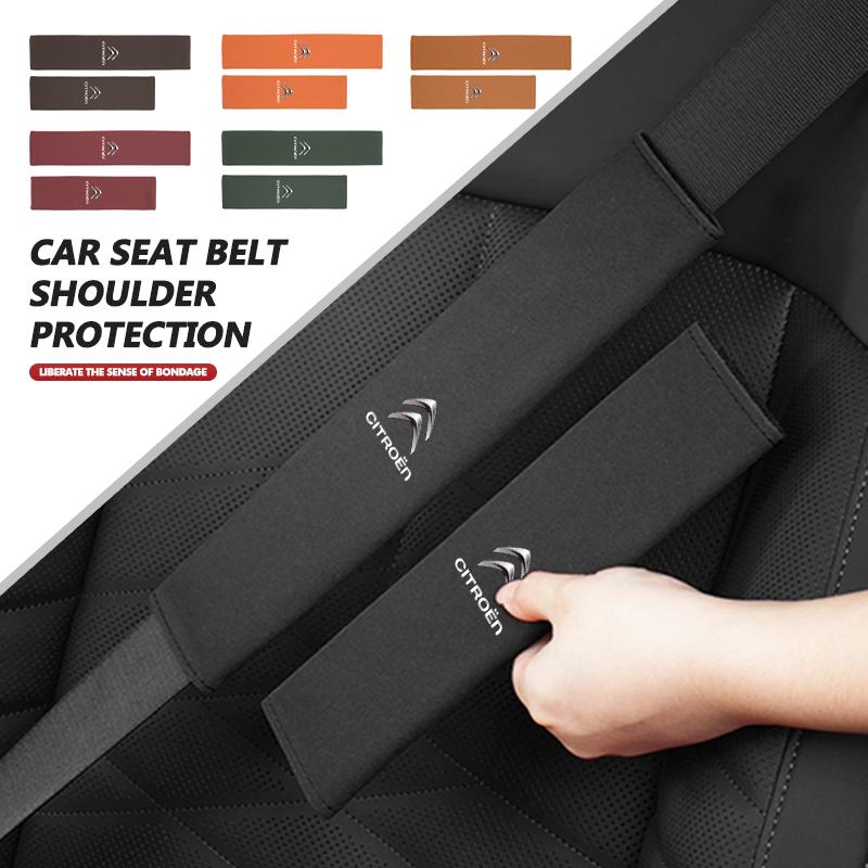 Suede Car Styling Seat Belt Shoulder Protective Cover Accessories For Citroen C4 C3 C5 C1 C2 C6 VTS C4L DS3 DS4 DS5 Grand