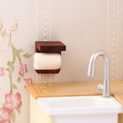 1:12 Dollhouse Miniature Tissue Paper Roll Paper With Stand Model Bathroom Decor Toy Doll House Accessories