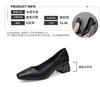 Coarse heel medium heel small leather shoes women's 2025 spring new versatile square head single shoes women's soft leather soft sole square heel wor