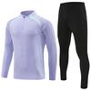 Mens Half-Zip Long Sleeve Soccer Training Jacket Set Winter Sportswear Basketball Football Practice