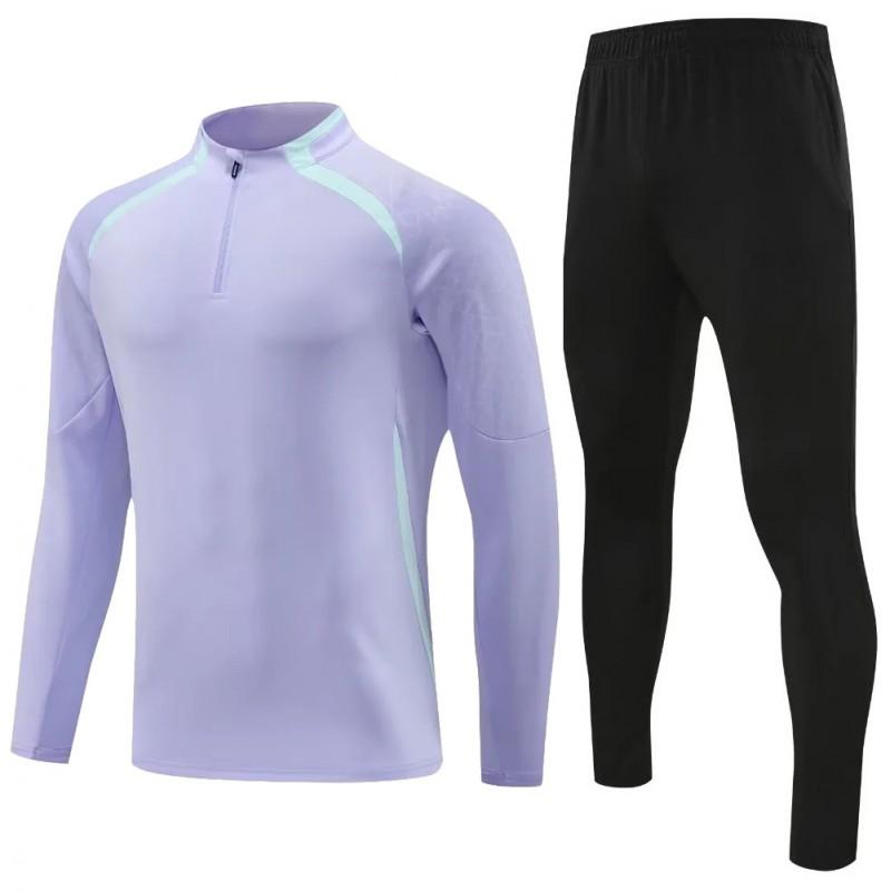 Mens Half-Zip Long Sleeve Soccer Training Jacket Set Winter Sportswear Basketball Football Practice