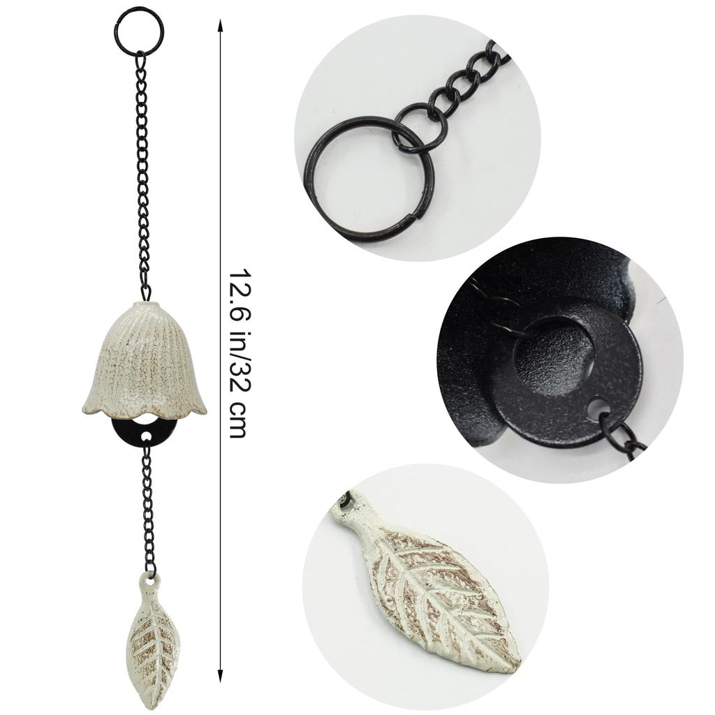 MrMrKura Cast Iron Wind Nambu White Nambu Wind Traditional Flower Clear Summer Breeze Home Decoration Chime, Ironware, Metal, & Pink, Chime, Ironware,
