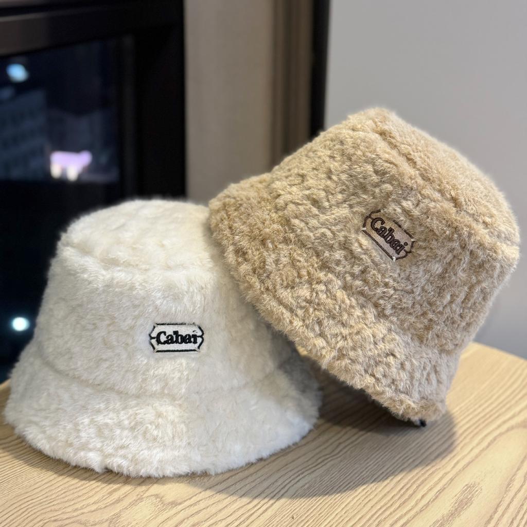 Fisherman Hat for Women Thickened To Keep Warm and Cold Proof Korean Style Fashionable Rabbit Fur Basin Hat Showing Face Small Bucket Hat Trendy