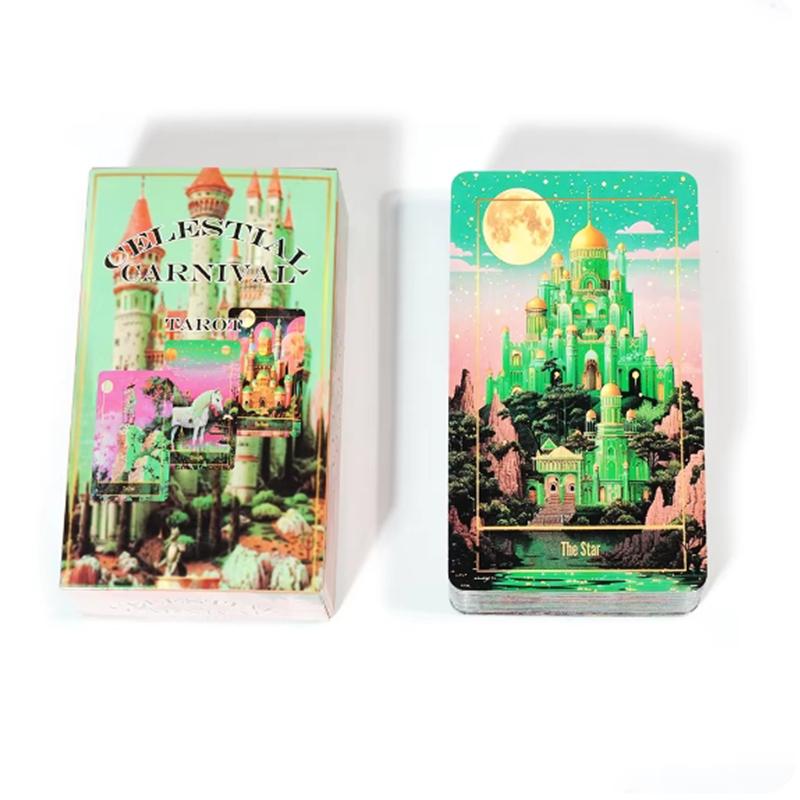 Himmlischer Karneval Tarotkarten Ein 78-Karten Orakel Englisch Visions Wahrsageausgabe Brettspiele