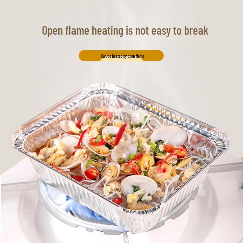 JIWANGGU Rectangular Aluminum Foil Disposable Food Container