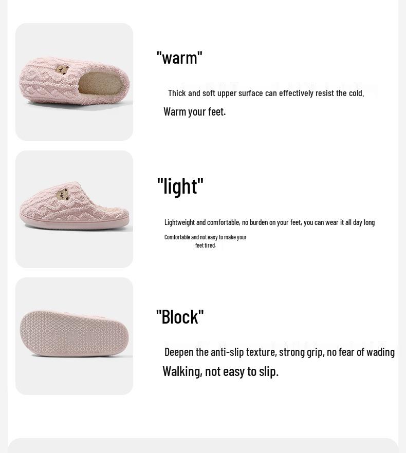 Warm Cartoon Cotton Slippers - Non-Slip Soft Sole for Women & Men, Perfect for Home This Autumn and Winter