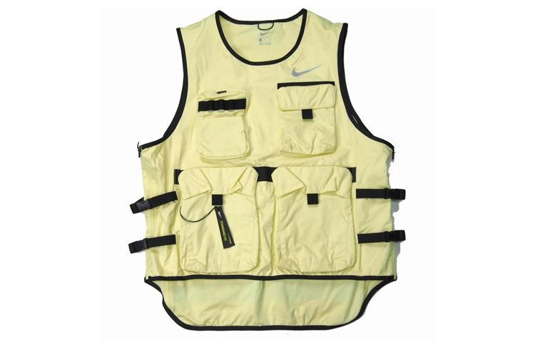 Nike Vests Men s Neon Yellow Collarless Moderate Fishing CJ1461-335 S