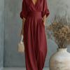 Spring/Summer New Elegant Slim Fit V-Neck  Women's Bodysuit Jumpsuit