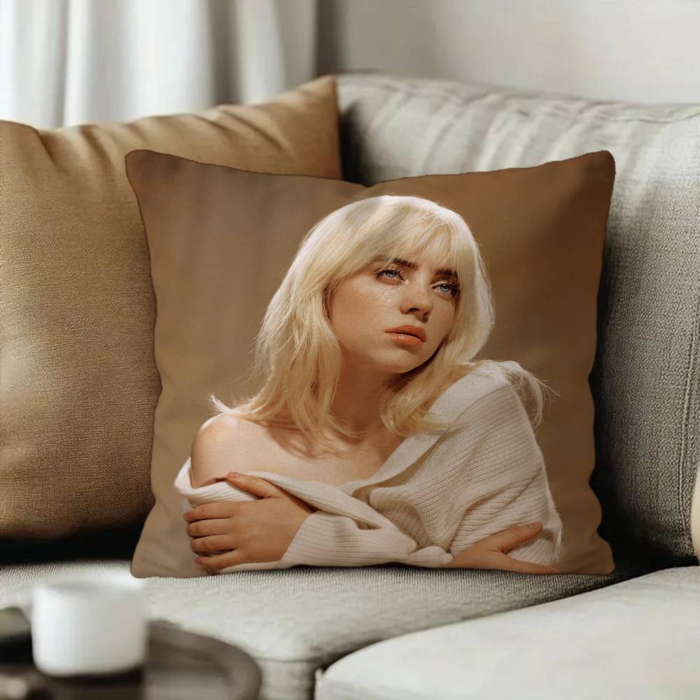 Fashion B-Billie E-Eilish Singer Personalized Pillow Dust Cover Bedroom Kids Party Decoration Pillowcase Birthday Children Gift