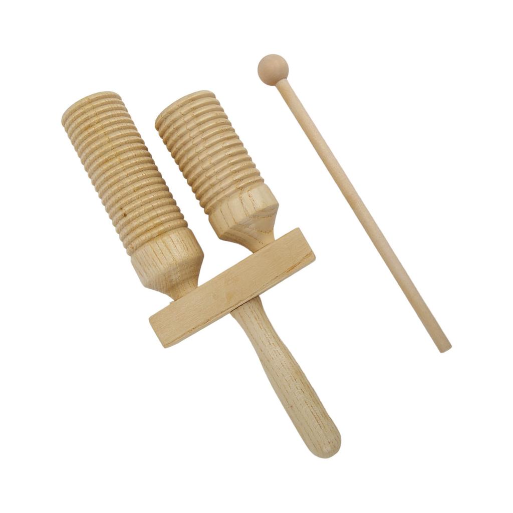Chinese Bangzi Treble Bass Wooden Cylinder Clapper with Knocking Stick Children Percussion Set