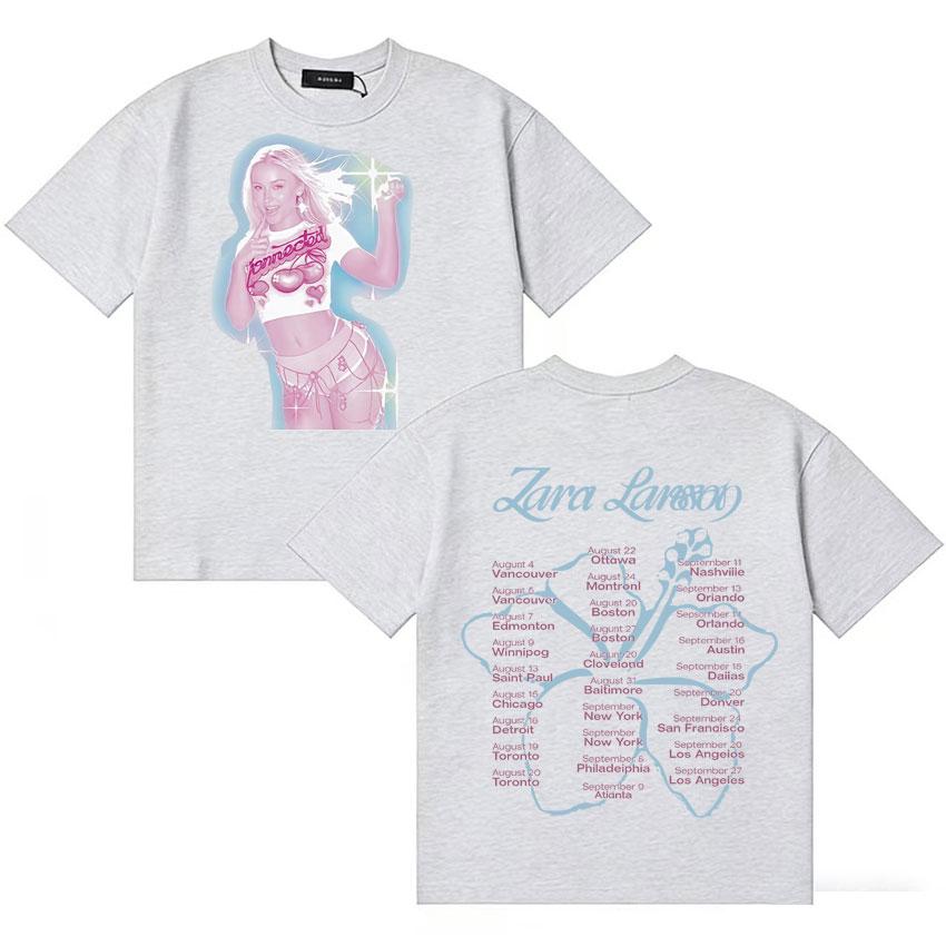 Fashion Style Singer Zara Larsson 2026 TShirt Summer Oversized Streetwear Loose Tshirt Unisexs Women Casual Round Neck Comfort Tee