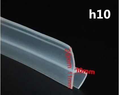 Verbreiterte F/h-Form Silikonkautschuk Duschraum Tür Fenster Glas Dichtungsleiste Wetterleiste für 6/8/10/12 mm Glas