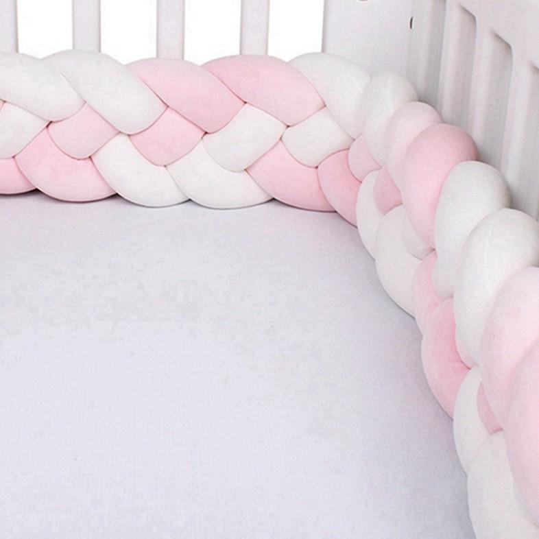 Four-Strand Danish Braided Cushion: Knotted Cable Knit for Children's Room Anti-Collision Bed Rail
