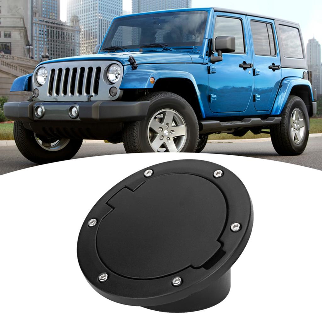 Black ABS Fuel Tank Cap Cover Fits for Jeep Wrangler JK 2007 2017 Car Accessory