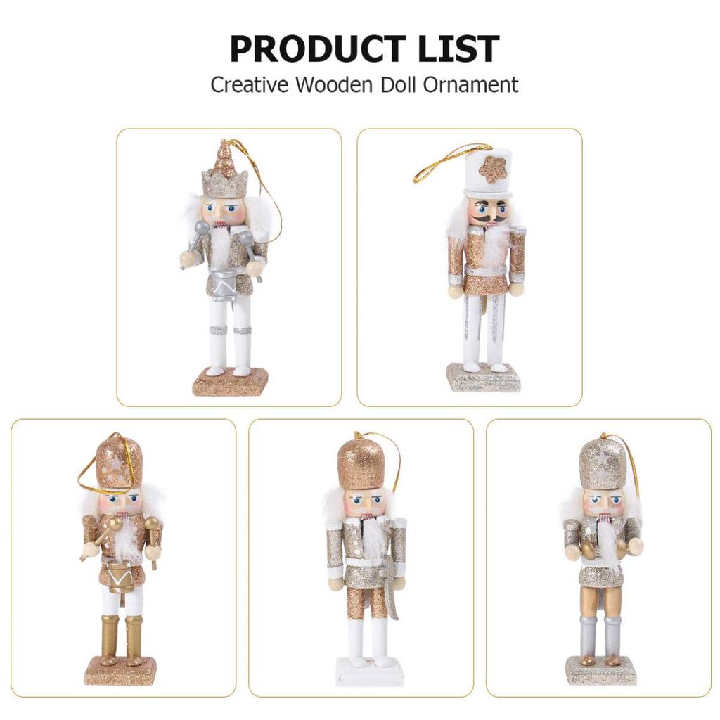 SOLUSTRE Nutcracker Christmas Small Home Christmas Tree Package Random Ornament, 13.5cm, Soldier, Decor, Object, Ornament, Color
