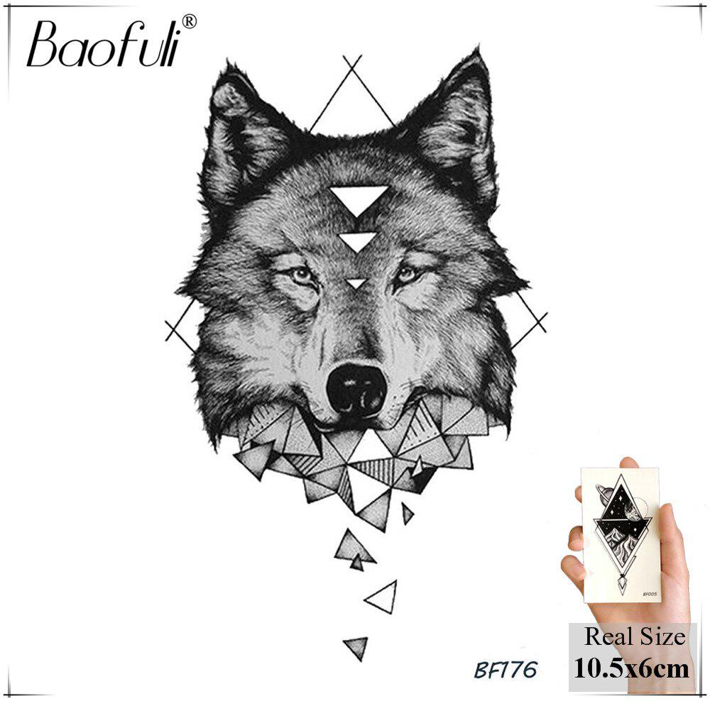 Buy 1PC DIY Temporary Male Tattoos Geometry Tribal Wolf Iceberg ...