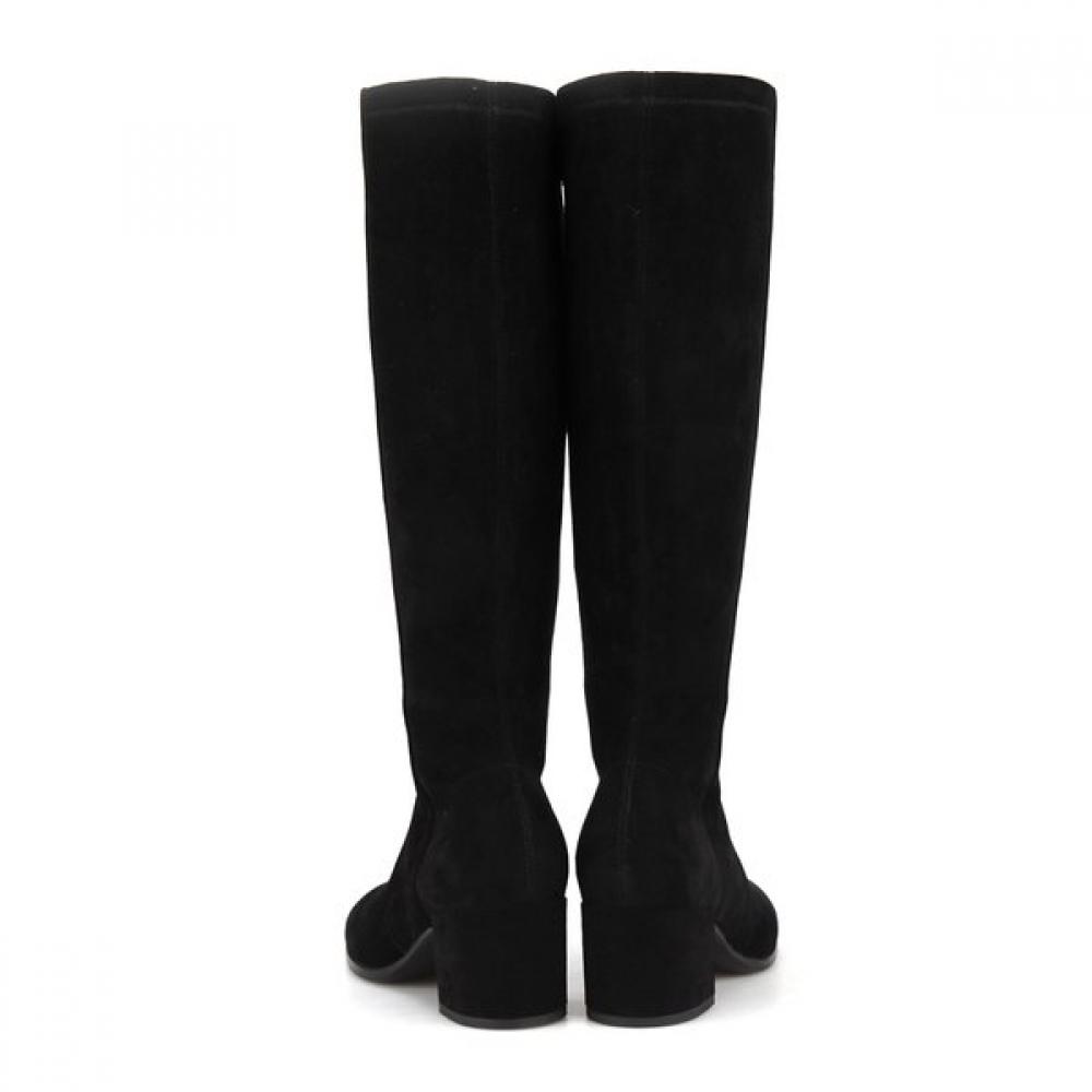 Barbara 5cm Stretch Suede Leather Long Boots Bbi871bk