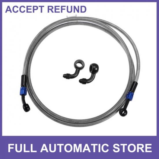 ONE AN3 M10 Brake Hose Motorcycle Braided Line Tube Universal 190cm Silver Tone