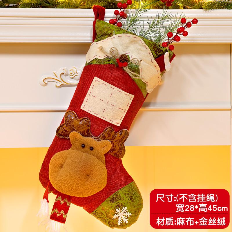 Christmas Stockings Socks Santa Snowman Hanging Xmas Tree Ornaments Christmas Decor for Home New Year Navidad Candy Gift Bags