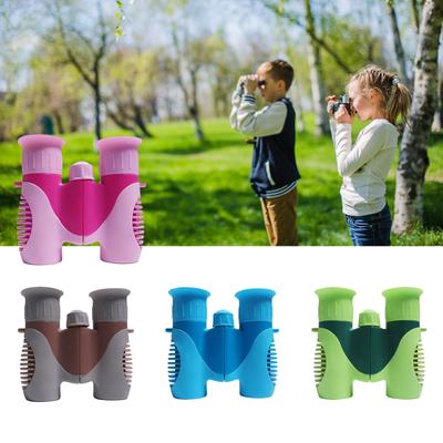 Jumelles pour enfants grossissement 8x Design pliable Mise au point réglable Jouet d'extérieur Texture plastique pour observation des oiseaux randonnée